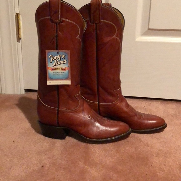Tony Lama Boots. Color Cow Chocolate., - Picture 3 of 6